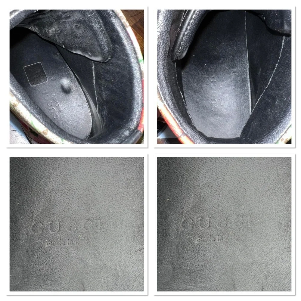 Authentic Gucci Monogram High-Top Sneakers SZ 40 - Picture 15 of 16